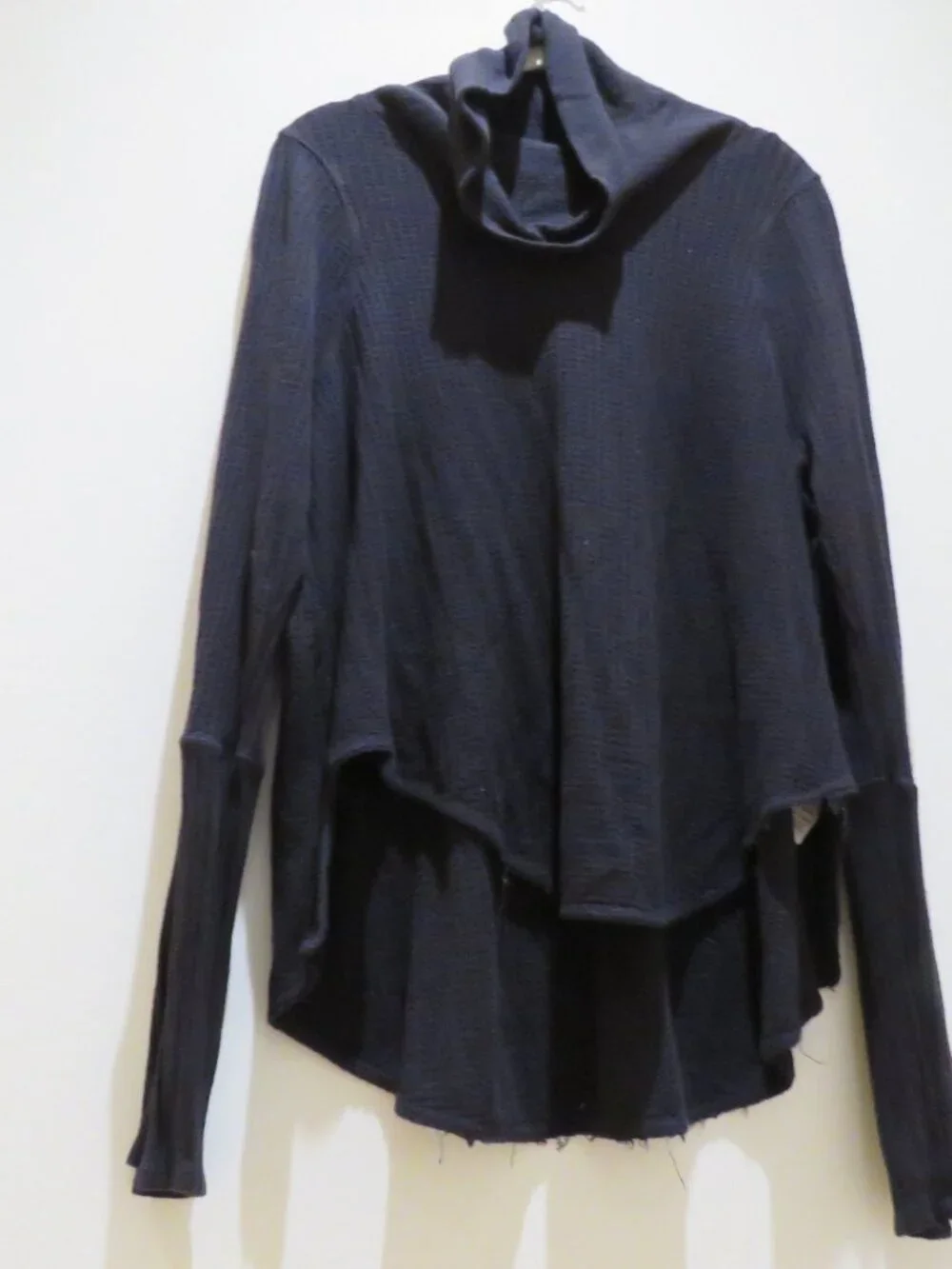FREE PEOPLE WE THE FREE Kristina Drippy Thermal Cowl Neck in Black Boho